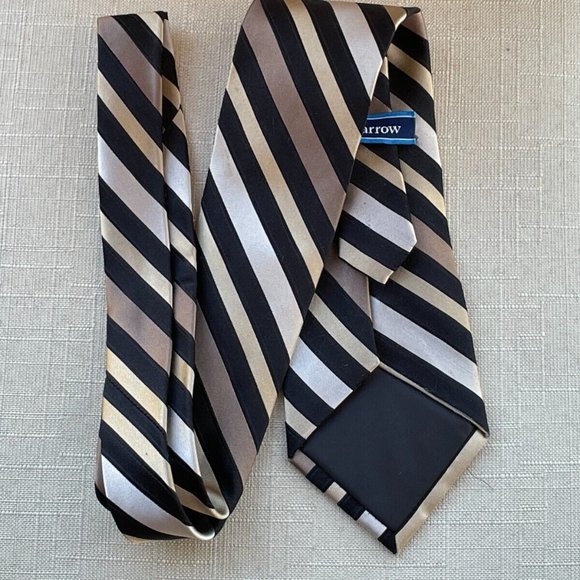 Croft and Barrow Men Tie Multi Color Striped Necktie Classic Tie 100% Silk - Picture 8 of 10